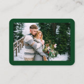 Calligraphy Heart Foto Wedding Green UAWG QR Begleitkarte (Rückseite)