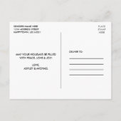 Calligraphy Heart Happy Holidays Foto Postkarte (Rückseite)