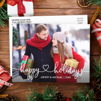 Calligraphy Heart Happy Holidays Foto
