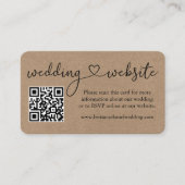 Calligraphy Heart Kraft Wedding Website QR Begleitkarte (Vorderseite)
