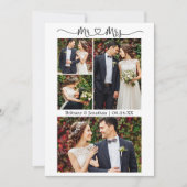 Calligraphy Heart Mr. and Mrs Wedding 4 Foto Dankeskarte (Vorderseite)