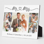 Calligraphy Heart Mr. and Mrs Wedding 5 Foto Fotoplatte (Seite)
