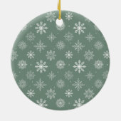 Calligraphy Heart Mr. und Mrs. Wedding Sage Green Keramik Ornament (Hinten)