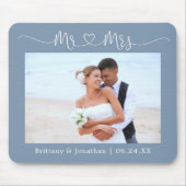 Calligraphy Heart Mr. Wedding Dusty Blue Mousepad (Vorne)