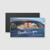 Calligraphy Heart Script Wedding Foto Vielen Dank Magnetkarte (Vorne/Hinten)