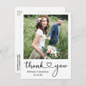 Calligraphy Heart Vielen Dank für Ihr Hochzeitssti Postkarte (Vorne/Hinten)