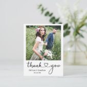 Calligraphy Heart Vielen Dank für Ihr Hochzeitssti Postkarte (Stehend Vorderseite)