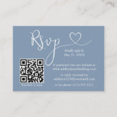 Calligraphy Heart Wedding QR UAWG Dusty Blue Begleitkarte (Vorderseite)