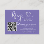Calligraphy Heart Wedding QR UAWG Periwinkle Begleitkarte (Vorderseite)