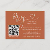 Calligraphy Heart Wedding QR UAWG Terracotta Begleitkarte (Vorderseite)