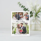 Calligraphy Heart Wedding Vielen Dank 4 Foto Postkarte (Stehend Vorderseite)