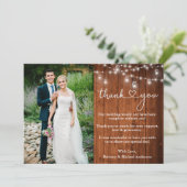 Calligraphy Heart Wood Jar Lights Wedding Dankeskarte (Stehend Vorderseite)