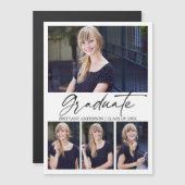 Calligraphy Ink Abschluss 4 Foto Magnet Card (Vorne/Hinten)