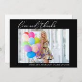 Calligraphy Ink Liebe dank Foto Abschluss Dankeskarte (Vorne/Hinten)