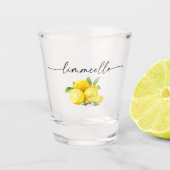 Calligraphy Ink Limoncello Watercolor Lemons Schnapsglas (Vorderseite)