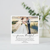 Calligraphy Ink Pen Ein dankbarer Hochzeitsplatz F Dankeskarte (Stehend Vorderseite)