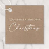 Calligraphy Ink Pen Minimalistisch Kraft Weihnacht Geschenkanhänger (Vorderseite)