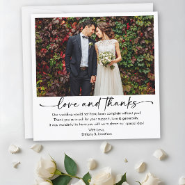 Calligraphy Ink Pen Script Foto Wedding Square Dankeskarte