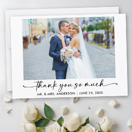 Calligraphy Ink Pen Script Foto Wedding Vielen Dan Dankeskarte