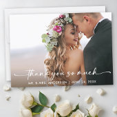 Calligraphy Ink Pen Script Wedding Foto Dankeskarte