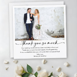 Calligraphy Ink Pen Script Wedding Foto Square Dankeskarte