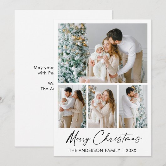 Calligraphy Ink Script Frohe Weihnachten 4 Fotos (Vorne/Hinten)