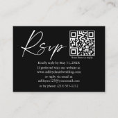 Calligraphy Ink Script QR Foto Wedding Black UAWG Begleitkarte (Vorderseite)