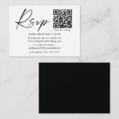 Calligraphy Ink Script Wedding QR Black UAWG Begleitkarte (Vorne/Hinten)