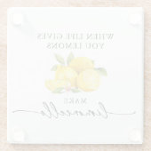 Calligraphy Ink Watercolor Lemons Limoncello Glasuntersetzer (Rückseite)