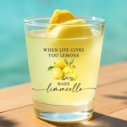 Calligraphy Ink Watercolor Lemons Limoncello Schnapsglas