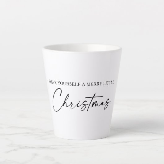 Calligraphy InkPen Script Minimalistische Weihnach Milchtasse (Vorderseite)