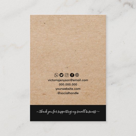 Calligraphy Kraft Earring Display Card Visitenkarte (Rückseite)