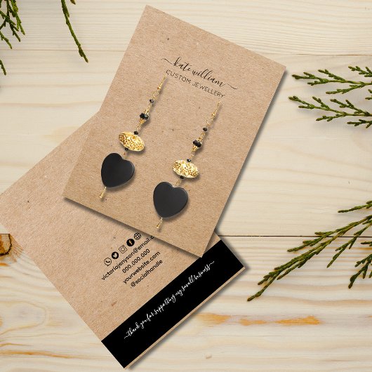 Calligraphy Kraft Earring Display Card Visitenkarte