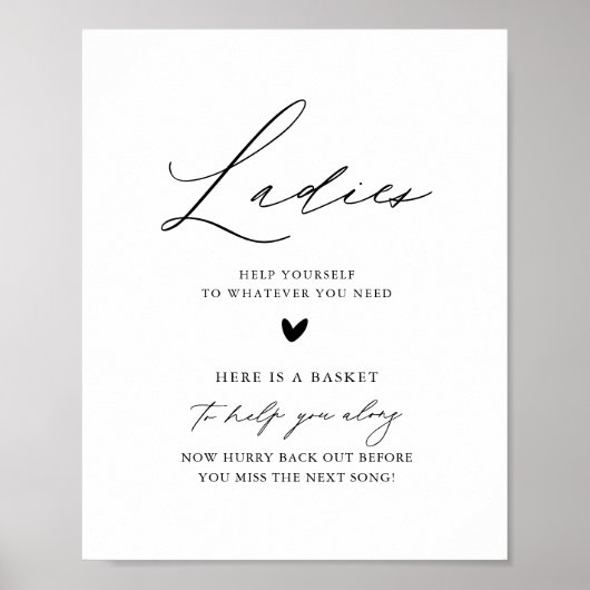 Calligraphy Ladys Wedding Badezimmer Basket Poster (Vorne)