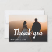 calligraphy lettering wedding photo dankeskarte (Vorderseite)