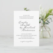 Calligraphy Letterpress FOTO Hochzeitseinladungen Einladung (Stehend Vorderseite)