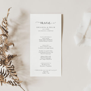 Calligraphy Liebe Extravagant Script Dinner Menu Menükarte