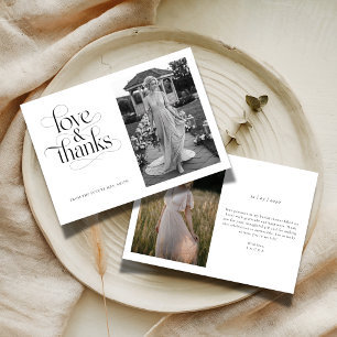 Calligraphy Liebes & Dankeschön Brautparty 2 Foto Dankeskarte