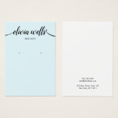 Calligraphy Light Blue Earring Display Card (Vorne & Hinten)