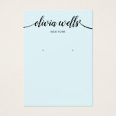 Calligraphy Light Blue Earring Display Card (Vorderseite)