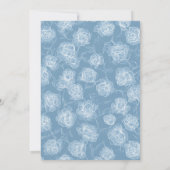 Calligraphy Line Art Dusty Blue Floral Wedding Einladung (Rückseite)