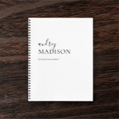 Calligraphy Luxury Minimalistisch White Notebook Notizblock