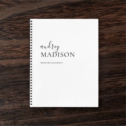 Calligraphy Luxury Minimalistisch White Notebook Notizblock