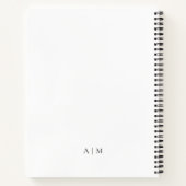 Calligraphy Luxury Minimalistisch White Notebook Notizblock (Rückseite)