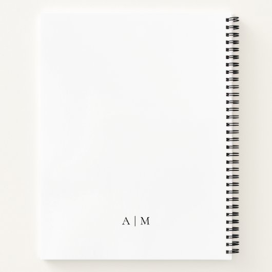 Calligraphy Luxury Minimalistisch White Notebook Notizblock (Rückseite)