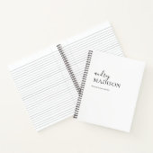 Calligraphy Luxury Minimalistisch White Notebook Notizblock (Innenseite)