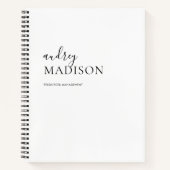 Calligraphy Luxury Minimalistisch White Notebook Notizblock (Vorderseite)