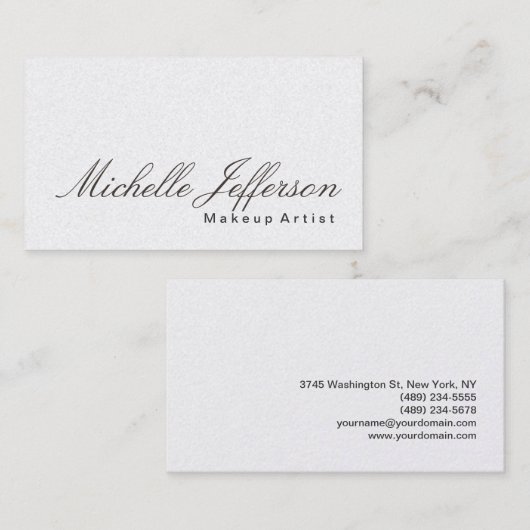 Calligraphy Makeup Artist Business Card Visitenkarte (Vorne/Hinten)