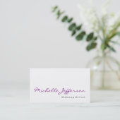 Calligraphy Makeup Artist Simple Business Card Visitenkarte (Stehend Vorderseite)