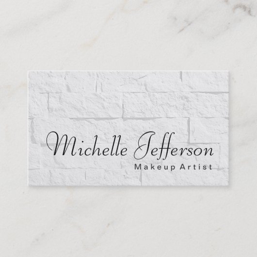 Calligraphy Makeup Artist Wall Brick Business Card Visitenkarte (Vorderseite)
